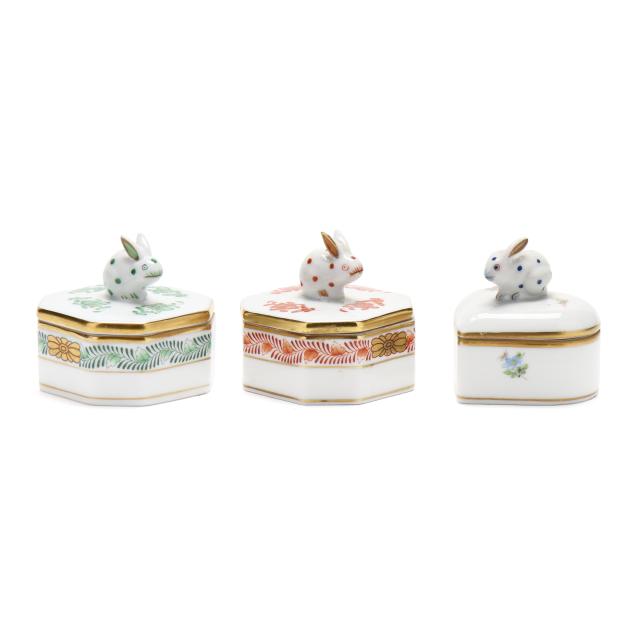 herend-three-bunny-trinket-boxes
