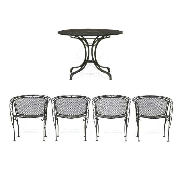 vintage-russel-woodard-five-piece-iron-patio-set