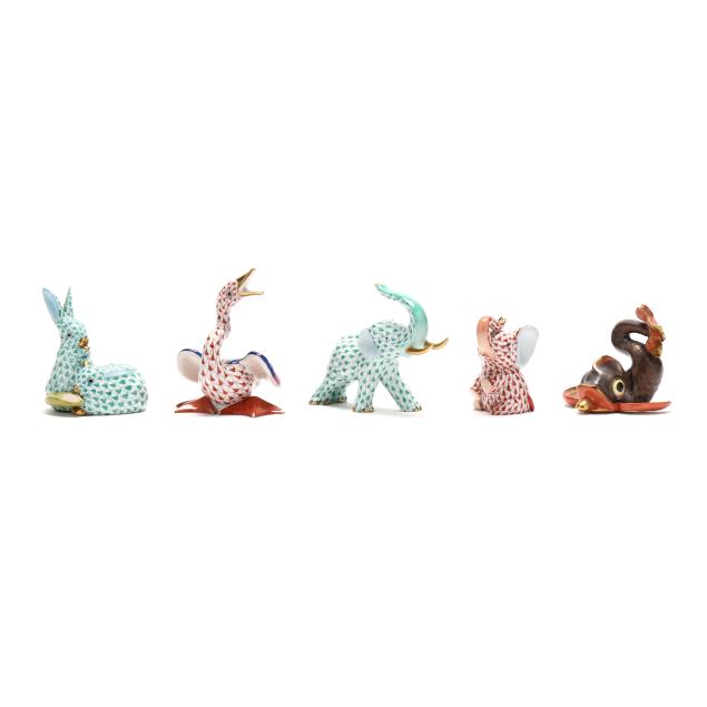herend-five-porcelain-animals