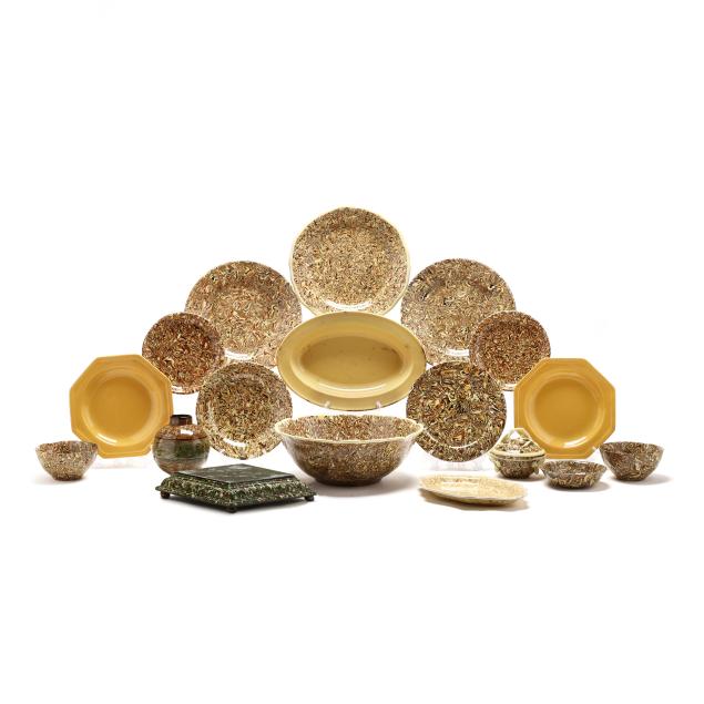 18-pieces-of-french-faience-aptware-including-atelier-bernard-brown-and-faucon