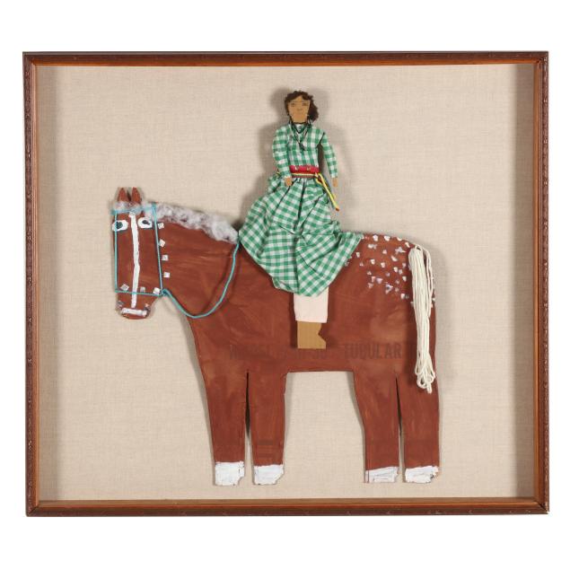 attributed-mamie-deschillie-navajo-b-1920-framed-folk-art-figure-on-horseback