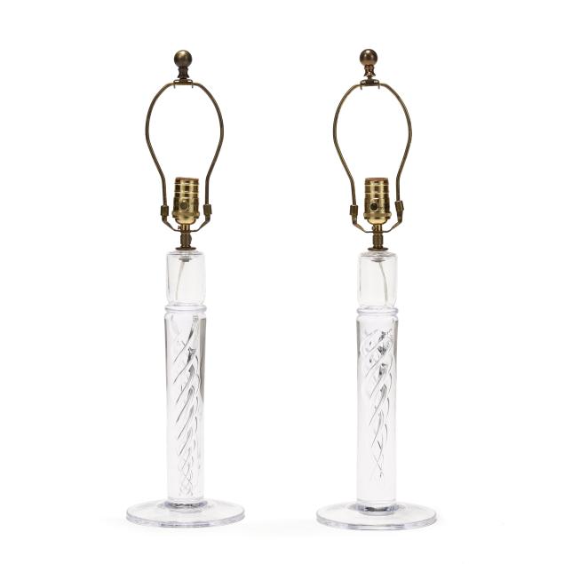 simon-pearce-pair-of-blown-swirl-glass-table-lamps