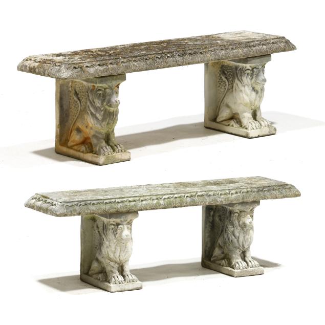 henri-studio-inc-pair-of-cast-stone-lion-benches