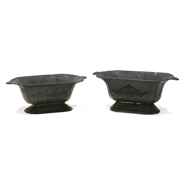 two-similar-cast-iron-rectangular-planters