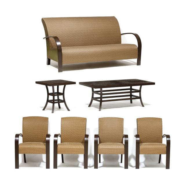 thomas-baker-outdoor-sofa-coffee-table-side-tables-and-four-chairs
