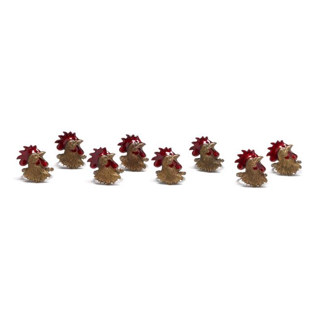 eight-maugenest-enameled-rooster-napkin-rings