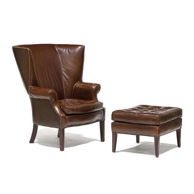 restoration-hardware-tufted-leather-easy-chair-and-ottoman