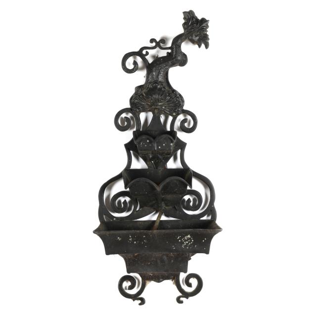 neoclassical-style-painted-iron-wall-fountain