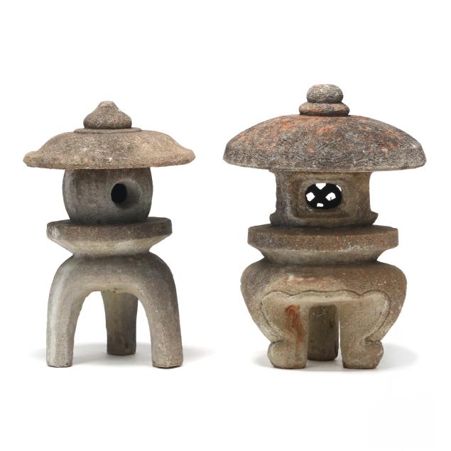 two-cast-stone-japanese-style-garden-lanterns