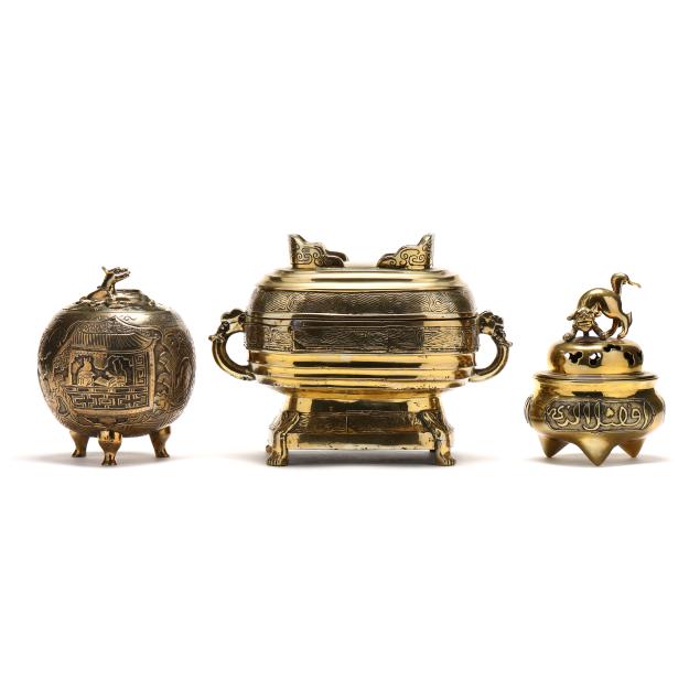 a-collection-of-three-chinese-brass-censers