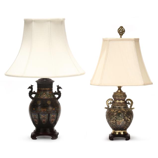 two-asian-champleve-table-lamps