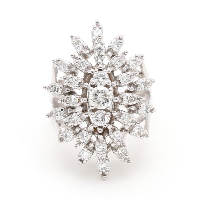white-gold-and-diamond-cluster-ring