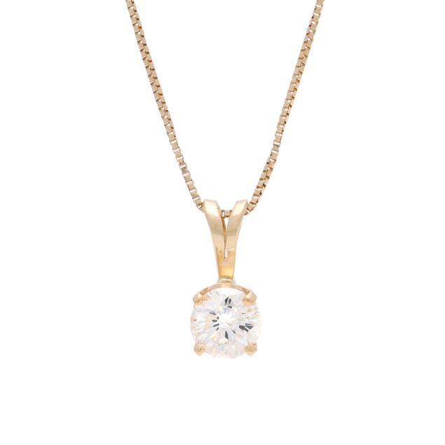 gold-and-solitaire-diamond-pendant-necklace