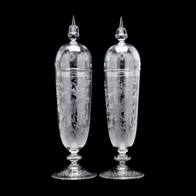important-pair-of-engraved-steuben-lidded-jars