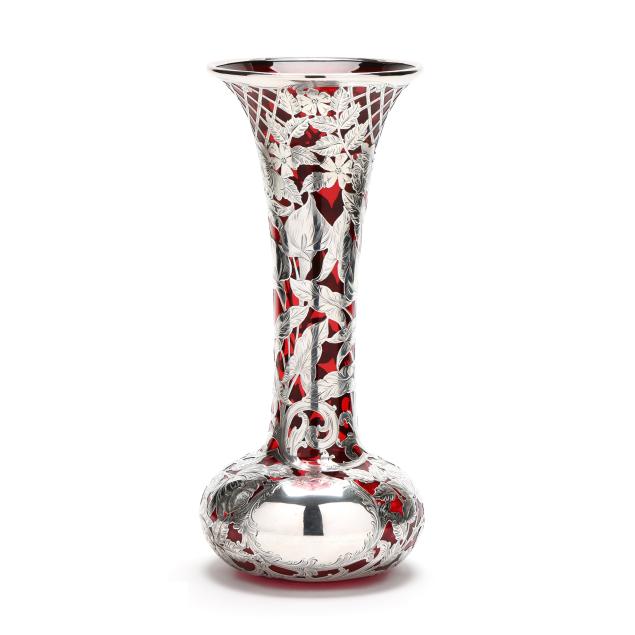 large-silver-deposit-ruby-glass-vase