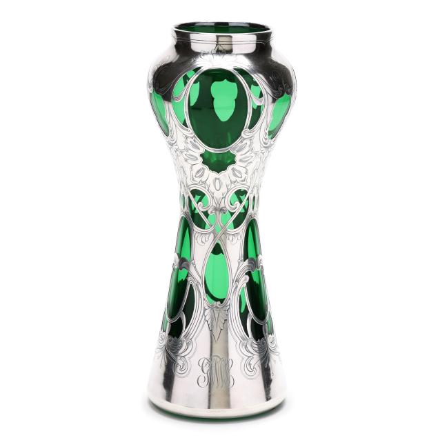 large-art-nouveau-emerald-green-glass-and-silver-deposit-vase