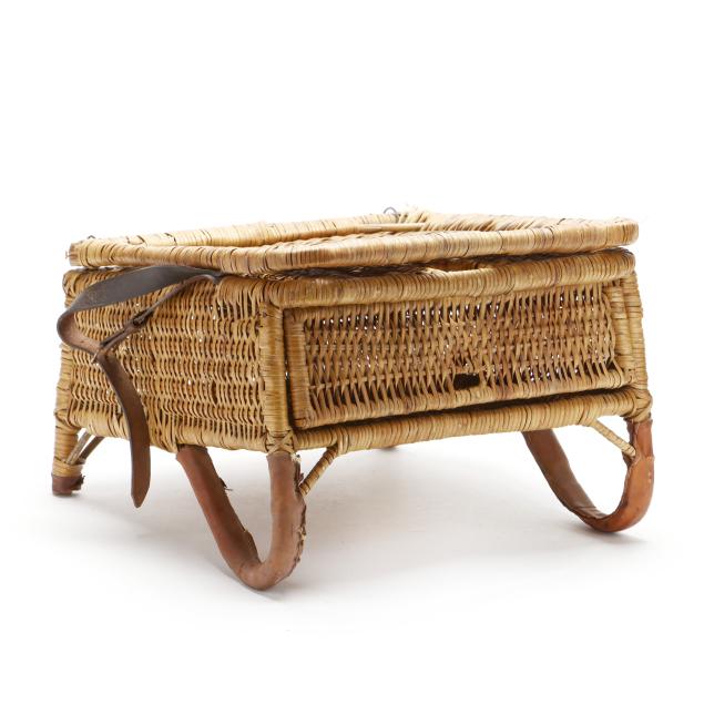 early-wicker-folding-canoe-chair