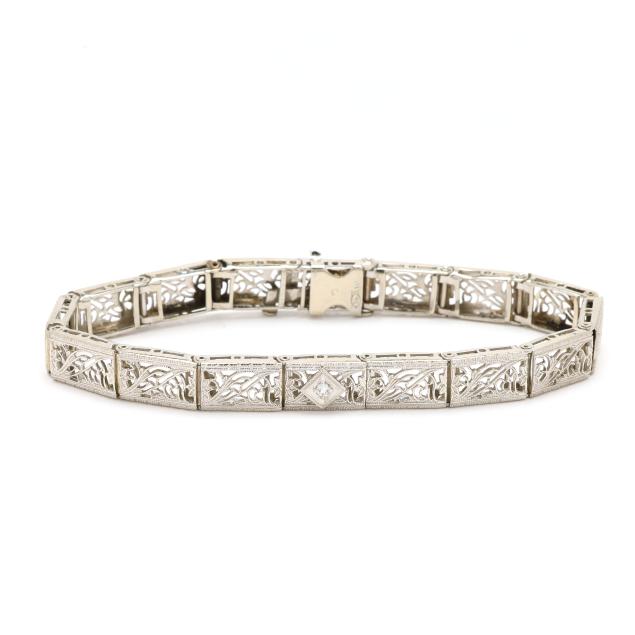antique-white-gold-and-diamond-bracelet