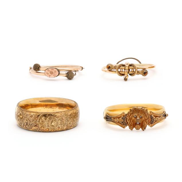 four-gold-and-gold-filled-bangles