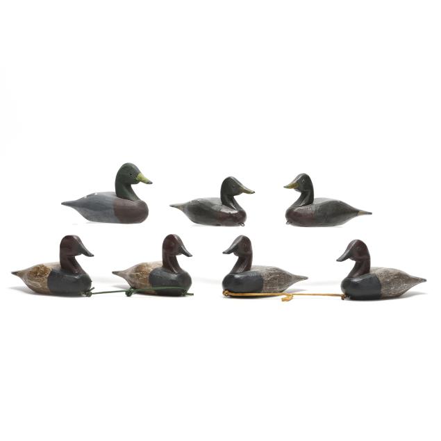 romie-waterfield-nc-1918-2010-group-of-seven-miniature-decoys