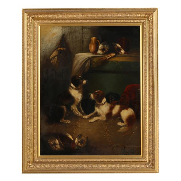 edward-armfield-british-1817-1896-spaniels-in-a-game-larder