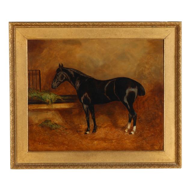 gertrude-l-whelpton-british-1867-1963-thoroughbred-in-a-stable