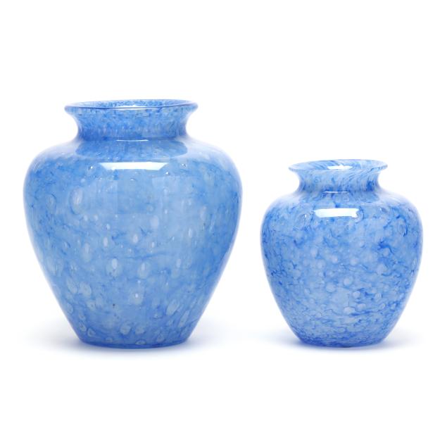 two-steuben-blue-i-cluthra-i-baluster-vases