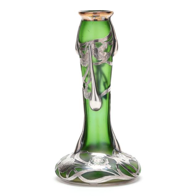 green-iridescent-glass-vase-with-silver-deposit