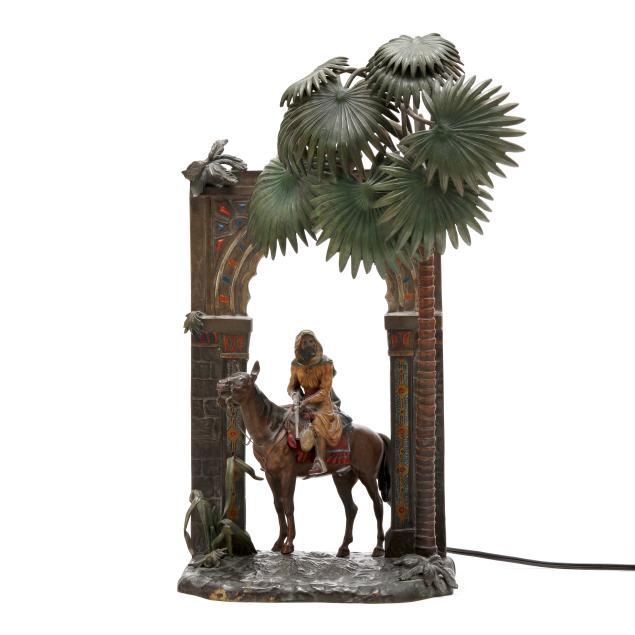 austrian-cold-painted-bronze-figural-lamp-bedouin-on-horseback