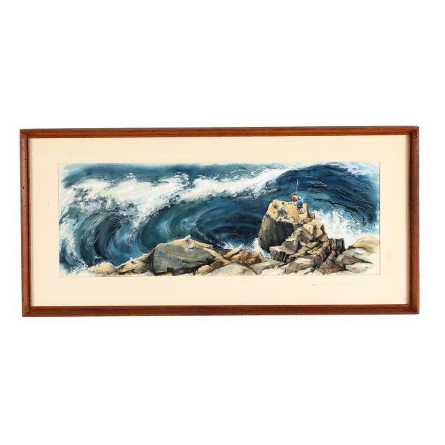 myrtle-tremblay-american-1908-2011-i-fishing-on-the-rocks-i