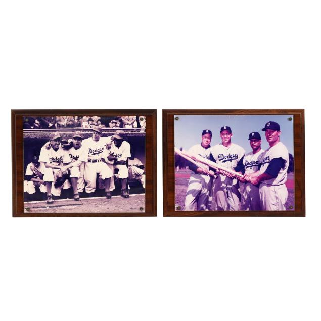 two-iconic-brooklyn-dodgers-photographs-mounted-on-plaques