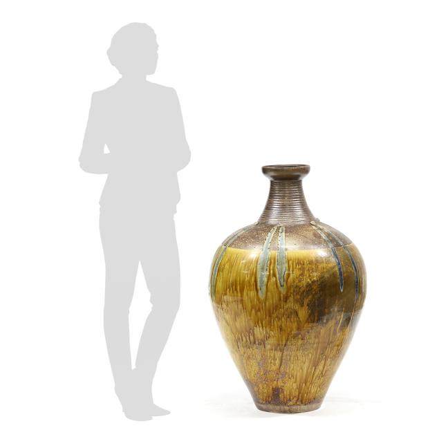 mark-hewitt-nc-monumental-stoneware-floor-vessel-with-glass-runs-and-inscription