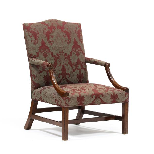 george-iii-mahogany-upholstered-library-chair