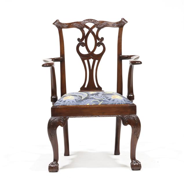 english-chippendale-carved-mahogany-armchair