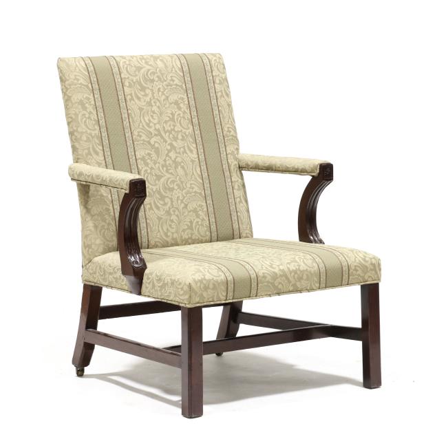 antique-chippendale-style-mahogany-library-chair
