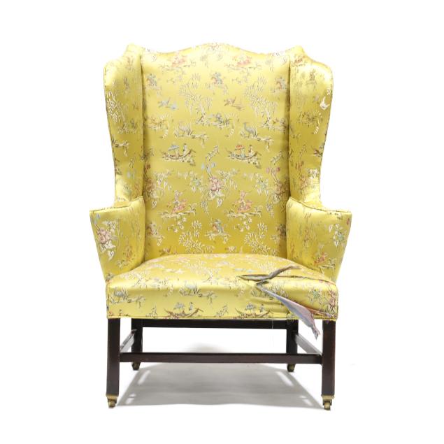 english-chippendale-mahogany-and-upholstered-easy-chair
