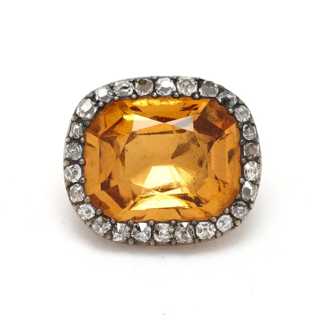 antique-gold-topaz-and-diamond-brooch