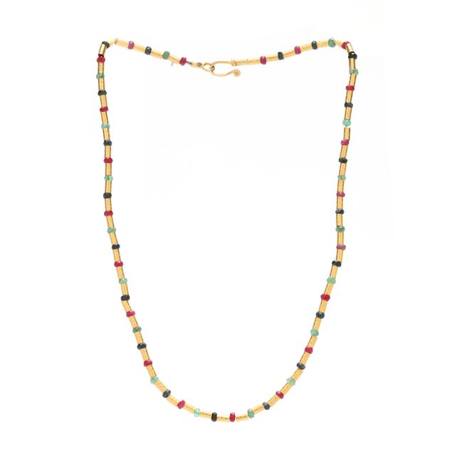 gold-and-gem-set-beaded-necklace