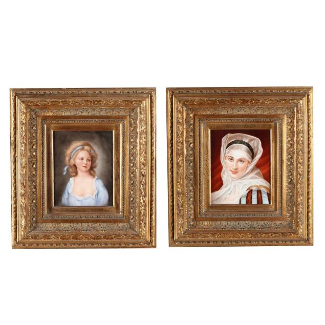 edith-cannon-american-1933-2021-porcelain-portrait-plaques-of-two-females