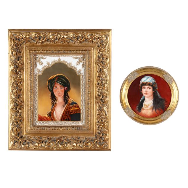 edith-cannon-american-1933-2021-porcelain-portrait-plaques-of-two-turbaned-beauties