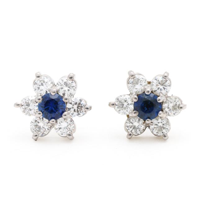 white-gold-sapphire-and-diamond-flower-motif-earrings