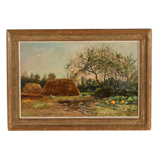 emile-noirot-french-1853-1924-haystacks-at-dusk