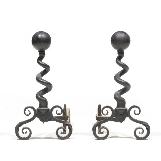pair-of-iron-spiral-twist-andirons