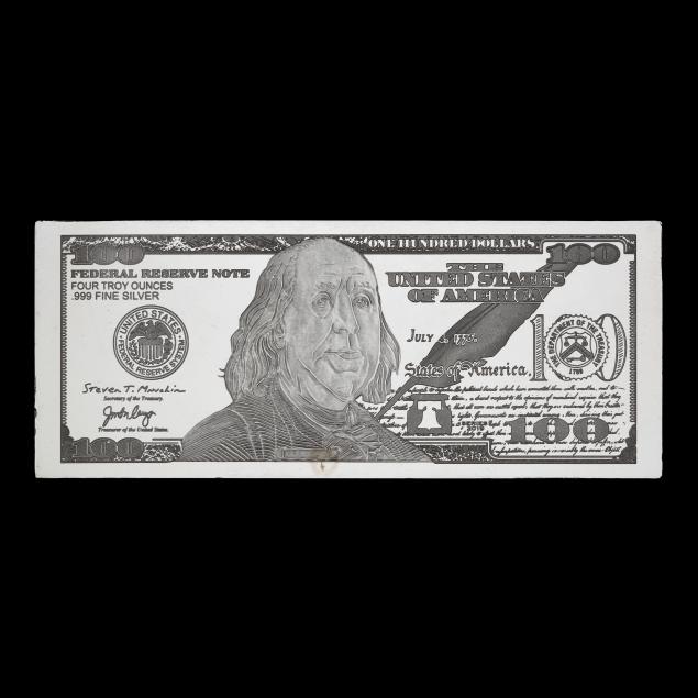 four-ounce-999-silver-bar-in-the-form-of-a-series-2019-100-bill