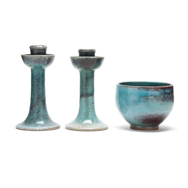 ben-owen-iii-seagrove-nc-b-1968-chinese-blue-candlesticks-and-footed-bowl