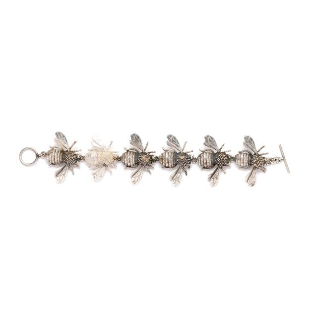 silver-bee-motif-bracelet-mexico