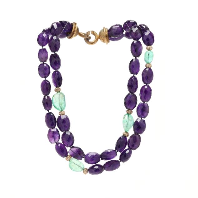 amethyst-and-green-quartz-faceted-bead-necklace