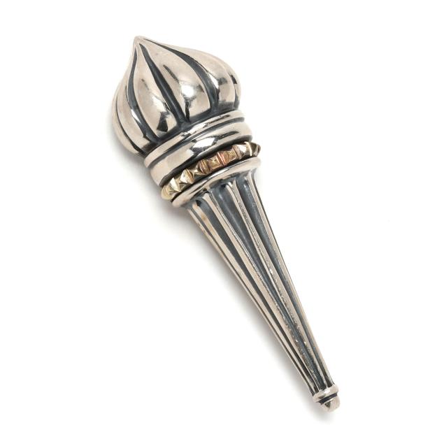 silver-and-gold-torch-motif-brooch-lagos