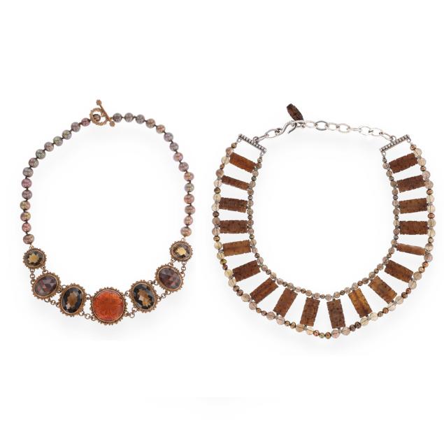 two-gem-set-and-bead-necklaces-stephen-dweck