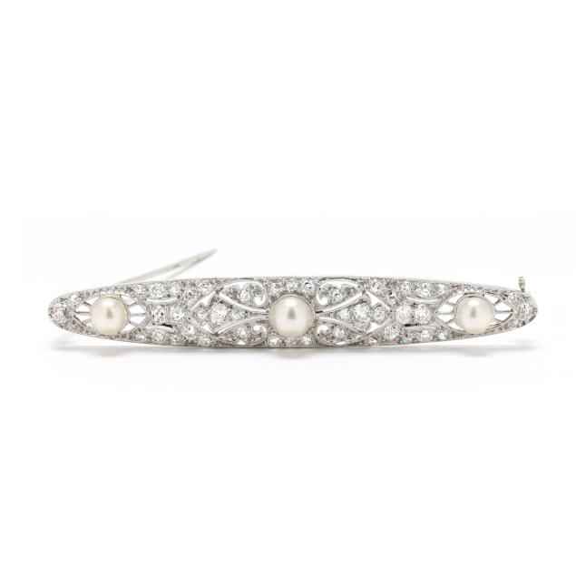 antique-platinum-white-gold-diamond-and-pearl-bar-brooch